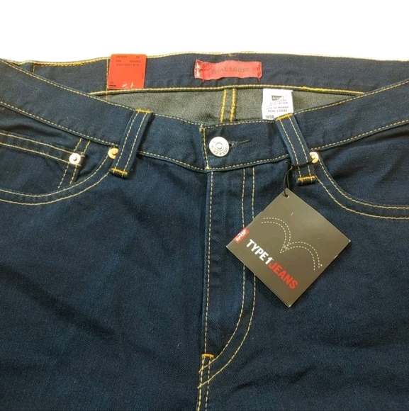Levi's Wide Leg Real Loose Jeans Men Sz 38 Blue Denim Type 1 Vtg Y2k Skater NOS - Picture 6 of 12